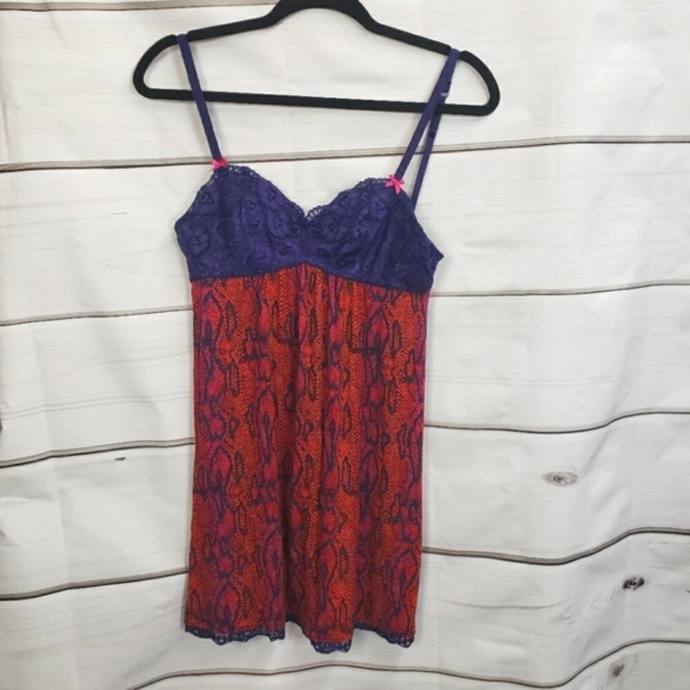 La Senza Lace Snakeskin Animal Print Nightgown PJs Pyjamas Chemise Linge…